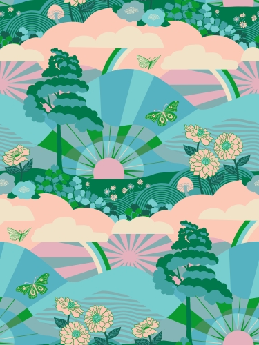 Patchwork Baumwolle - Ruby Star Society - Melody Miller - Rise and Shine - Hello Sunshine Landscape Scenery Large Scale
